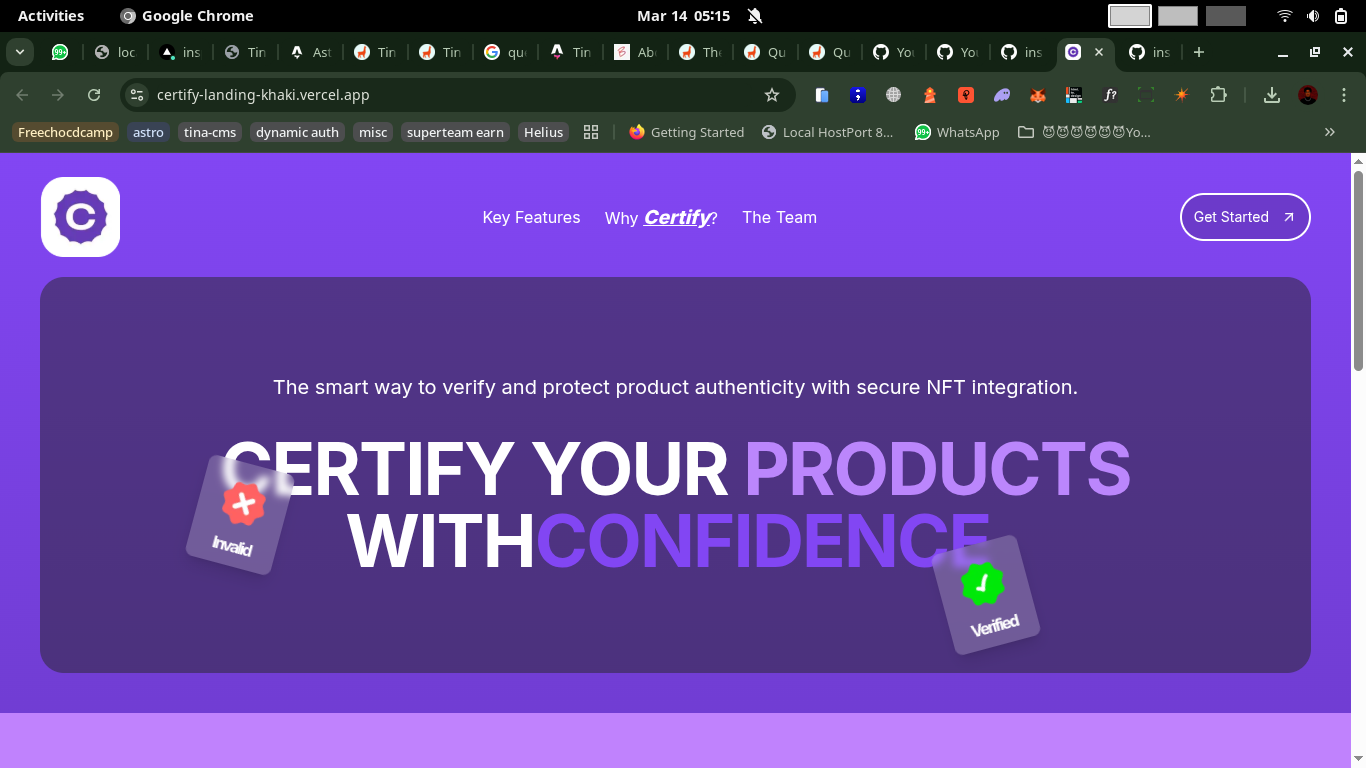 Screenshot of Certify project